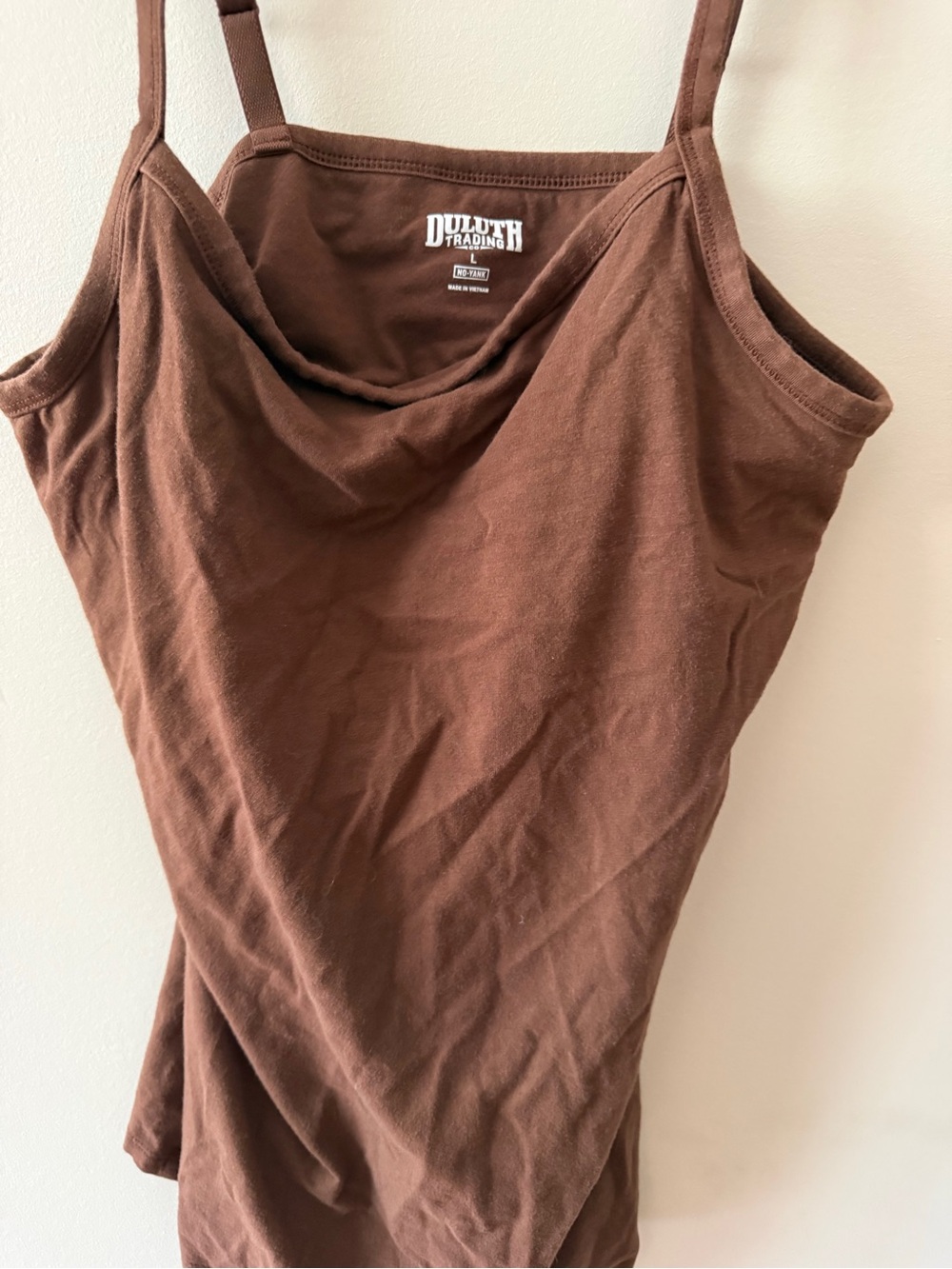 Duluth Trading Co Brown Cowl Neck No Yank Tank